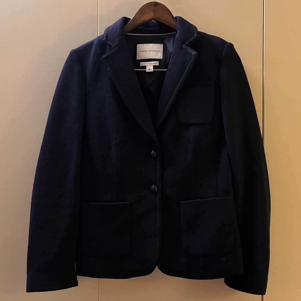Banana Republic Dark Blue Italian Wool Blend Women's Blazer 8